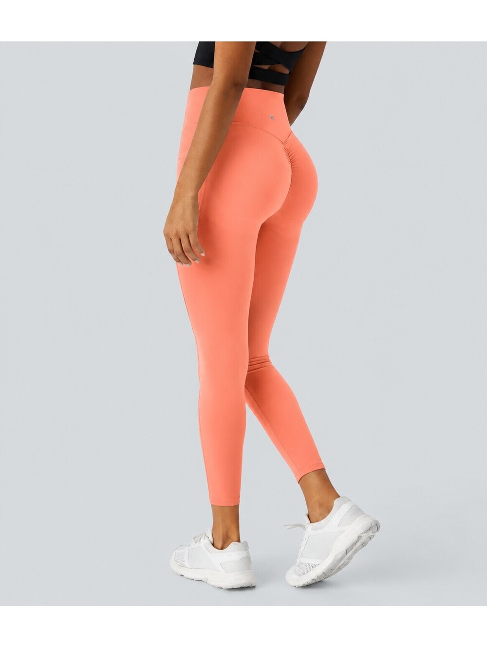 Halara UltraSculpt High Waisted Scrunch Butt Lifting Coral Leggings Size M 7/8